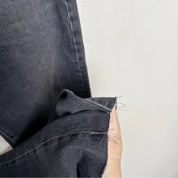 Anthropologie Womens 27 AG The Alexxis Cropped Straight Jeans Grey Wash Raw Hem - Picture 11 of 16